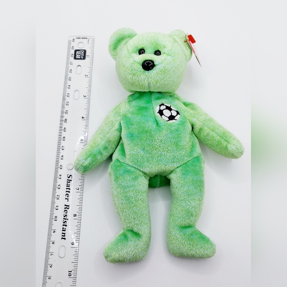 Vtg Retired Ty Beanie Baby Kicks the Soccer Bear Plush Toy‎ - Picture 5 of 8
